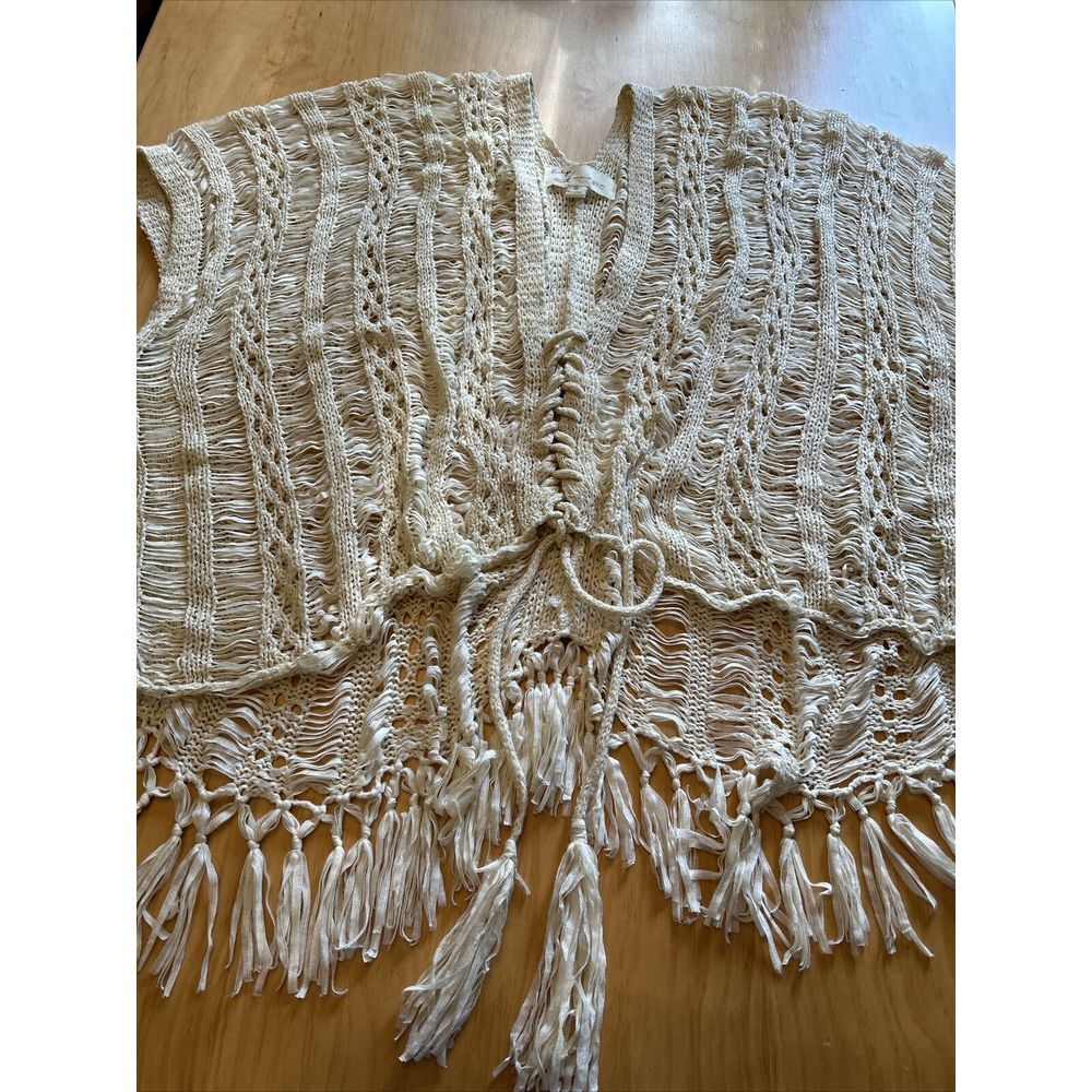 VINTAGE HAVANA IVORY BOHO FRINGE CARDIGAN SIZE M - Picture 11 of 11